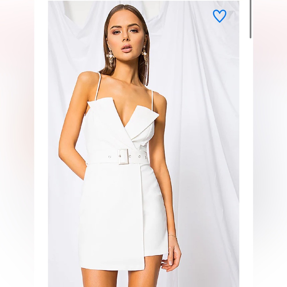 Superdown White Mini Dress with Belt